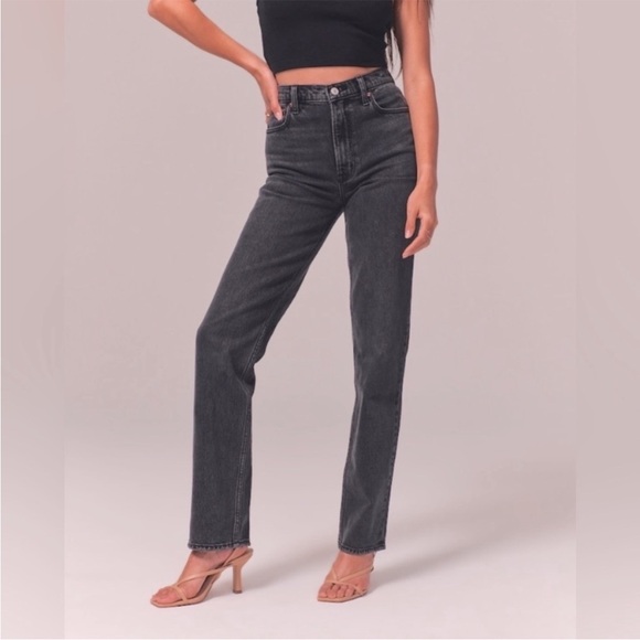 Abercrombie and fitch the 90s straight ultra high rise size 27/4R curve love - Picture 2 of 13